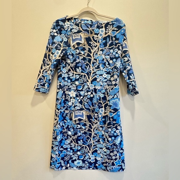 J Mclaughlin Dresses & Skirts - J.McLaughlin Marianne Dress Floral Sucre Blossom Elephant Navy Silver Small